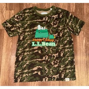 Kids L.L. Bean x Peanuts Snoopy Happy Camper Camo‎ T Shirt Size M Youth